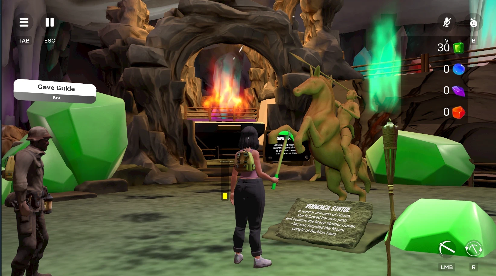 Cave Guide & Yennenga Statue